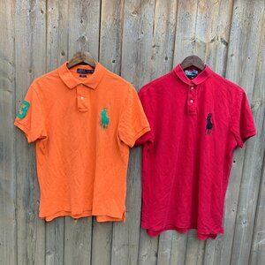 LOT OF 2 Polo Ralph Lauren Polo Button Up Shirt Large